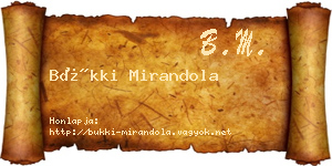 Bükki Mirandola névjegykártya